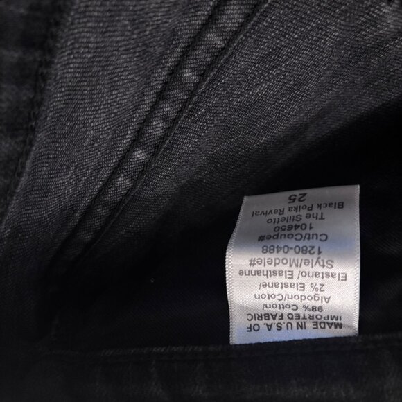 Current/Elliott Jeans Women’s 25 The Stiletto Skinny Black Polka Dot Stretch - Picture 6 of 15